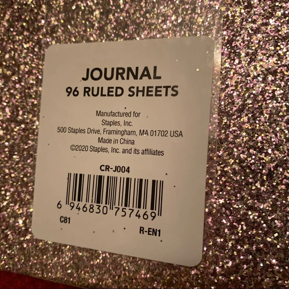 Gold/rose gold glitter & star JOURNAL NWT